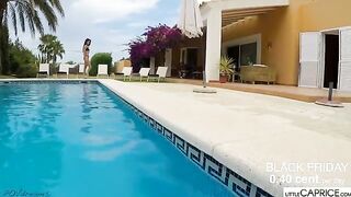 Caprice made a stunning blowjob underwater, showcasing her fearless charm