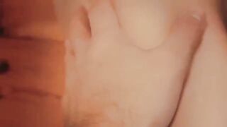 My wife with big natural boobs fucks me and jumps on my cock