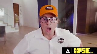 Two nerds got fooled by a busty PAWG who called for help to fix the TV