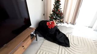 The delivery man brought a package and his wife's desires were fulfilled