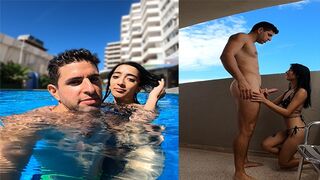 An Argentine girl was caught at the pool and fucked hard