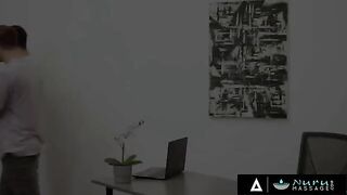 Two college guys get fucked by big-titted BBW Natasha Nice in a steamy massage scene