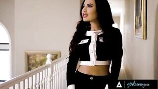 The girl caught her girlfriend with a mistress and they both fucked her
