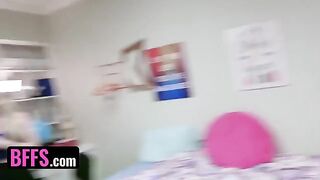 Two roommates are sharing girls from their college with each other