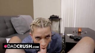 Blonde stepdaughter Khloe Kapri gets her stepdad's cock drawn