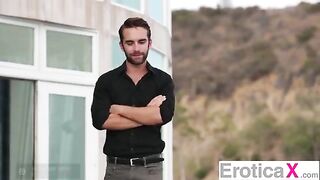 Two cute girls have a passionate threesome sex with a guy - EroticaX