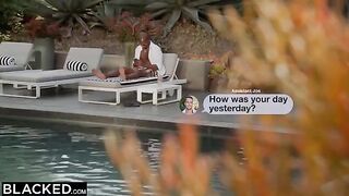 4 hot blondies give Anton’s huge black cock the deluxe service in an intense group session