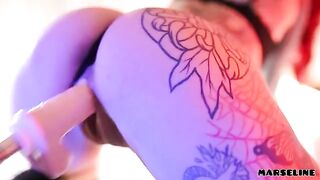 Marseline fucks with a machine and proves she's one of the best pornstars