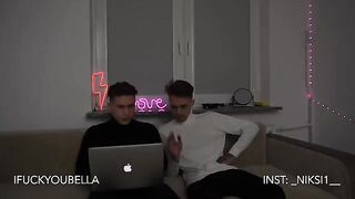 Two girls checked whose boyfriend has a bigger dick in an orgy
