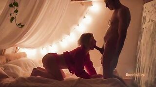 A couple has a warm, passionate and intimate homemade sex