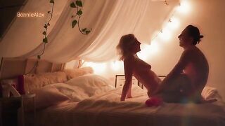 A couple has a warm, passionate and intimate homemade sex