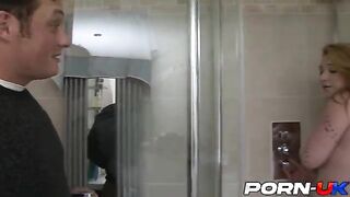 Busty stepdaughter Harmony Reigns takes a steamy shower and more