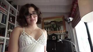 The stepdad helps his shy stepdaughter with her intimate needs
