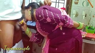 A hot maid is fucking with her master in the kitchen