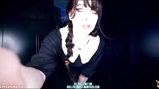 Xavier fucked Wednesday Addams’ pussy with his big cock in a steamy scene