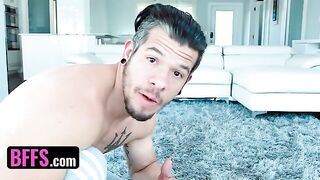 Besties Bambi Black, Demi Sutra, and Megan Winters get fucked hard during movie night