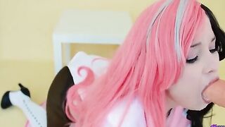 Hidori Rose in neopan cosplay gets her pussy railed in intense action
