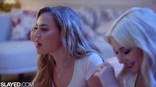 Two voluptuous girls, Skye and Blake, are having fun with each other