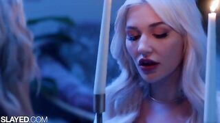 Two voluptuous girls, Skye and Blake, are having fun with each other