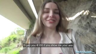 A long haired Ukrainian girl agreed to have sex for money with a stranger