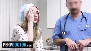 Teenage girl Emma Starletto gets checked by a doctor