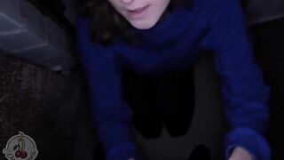 The neighbor helped to carry the box from the cellar, and she gave a blowjob