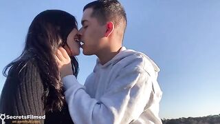 A girl from Tinder was caught in a passionate act in the park