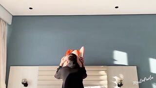The guy made a blowjob for his girlfriend and then pulled it in the womb