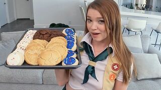 The Girl Scout is motivated to sell cookies, but she fucks instead