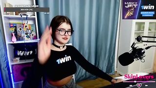During the stream, a girl with a huge breast was donated to me