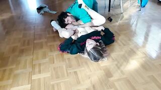 Girl squirts like a mad one, gets fucked on the floor hard