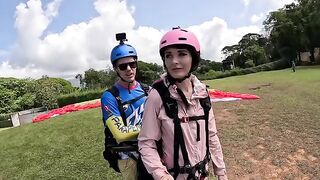Squirt goddess has an intense orgasm while paragliding over Costa Rica