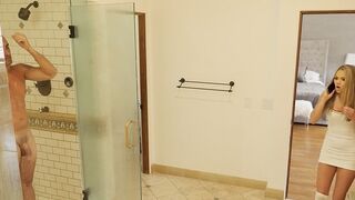 Athena sneaks into the shower with her stepfather in a provocative scene