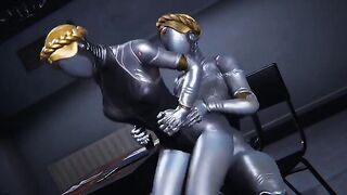 Ballerinas from Atomic Hearth get their futanari dicks covered with cum