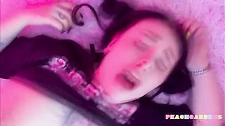 A cute girl with a hole is being fucked roughly in the pussy