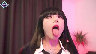 Karneli Bandi fucked the juicy ass of Yumeko Jabami, who took cum on her pussy