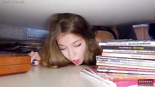 A stepbrother is fucking his stepsister, mimicking a roleplay