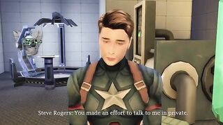 Agent Carter examines Captain America's impressive endowment in this 3D animated scene