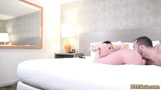 Babe Jennifer White gets her pussy eaten and smashed hard on the bed