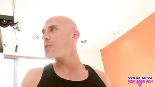 A blonde MILF, Shayla Laveaux, got fucked hard by her trainer at the gym