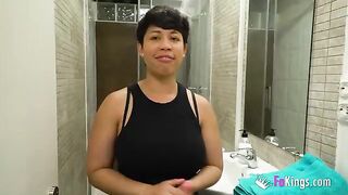 Hot Latina mom Korin fucked in her ass by two guys in a rough session