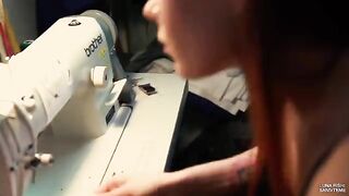 Stop sewing, let's enjoy some intimate fun with a sexy college girl