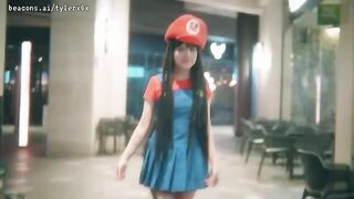 Exhibitionist teen Princess Peach gets fucked in public by Mario