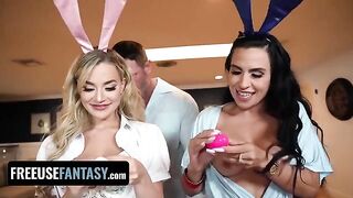 Easter prep with two sexy bunnies Blake Blossom and Sandy Love