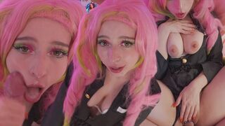 Mitsuri Kanroji from Demon Slayer gets her pussy full of cock and cum