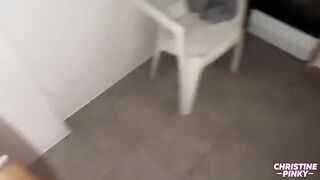 The pretty brunette was fucked in the kitchen at night