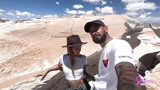 Public blowjob and intimate action with a petite girl