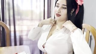 A hot girl is trying to pass her math exam by any means necessary