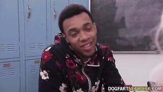 Two black men fucked cute blonde Heather Honey with their huge cocks