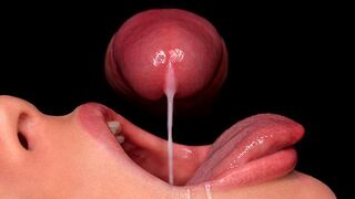 Close up blowjob with the best sloppy mouth service